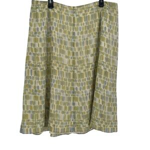 Talbots Woman green pastel pure silk lined skirt Size 20W A-line Back Zip
